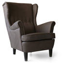 Poltrona Imbottita 79x86x102 cm in Similpelle Julia Eco Nabuk Marrone-1