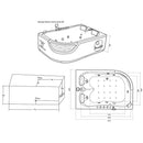 Vasca da Bagno Idromassaggio Angolare 180X120 cm Carnelli Elite-8