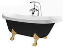Vasca da Bagno Tradizionale Ellittica 170X80 cm Piedi Dorati Carnelli Margherita Nera-1