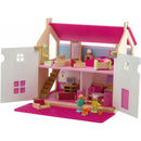 Casa delle Bambole per Bambini a 2 Piani in Legno Trudi Rosa-1