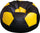 Poltrona a Sacco Pouf Ø100 cm in Similpelle Baselli Pallone da Calcio Nero e Giallo