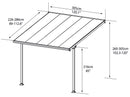 Pergola da Giardino in Alluminio 3x3,05m Onduline Emilia Grigio/Crystal-10