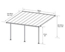 Pergola da Giardino in Alluminio 3x5,46m Onduline Emilia Bianco/Crystal-10