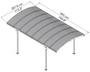 Box Auto da Esterno in Alluminio 287x495cm H239cm Onduline Carport Lucca-10
