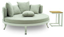 Divano Letto da Esterno Ø160 cm con Tavolino in Alluminio Afrodite Bianco e Grigio-1