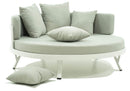 Divano Letto da Esterno Ø160 cm con Tavolino in Alluminio Afrodite Bianco e Grigio-2