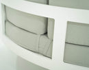Divano Letto da Esterno Ø160 cm con Tavolino in Alluminio Afrodite Bianco e Grigio-4