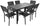 Set Tavolo e 6 Sedie da Giardino in Acciaio Altair Nero