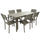 Set Tavolo e 6 Sedie da Giardino in Acciaio Altair Marrone