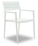 Set Tavolo e 4 Sedie da Giardino in Alluminio Alzira Bianco-2