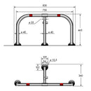 Barriera Dissuasore di Parcheggio Sosta in acciaio 75x46,5 AR0200 Parky Barriers-4
