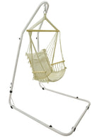 Amaca Sedia Sospesa con Supporto 200x145x120 cm Max 120 Kg Narciso Bianca-1