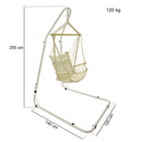 Amaca Sedia Sospesa con Supporto 200x145x120 cm Max 120 Kg Narciso Bianca-8