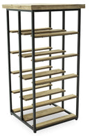 Cantinetta Portabottiglie 30x30x60 cm 10 Bottiglie in Ferro e Legno Joy Nero-1