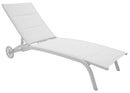 Lettino Prendisole da Giardino 190x30x62 cm in Alluminio e Textilene Milk Bianco-1