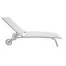 Lettino Prendisole da Giardino 190x30x62 cm in Alluminio e Textilene Milk Bianco-2