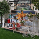 Portapiante Fioriera da Giardino 87x80x112 cm in Ferro e Legno Samba Bianca-2