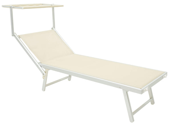 Lettino Prendisole da Giardino 189x61x38 cm in Alluminio e Textilene Simba Taupe prezzo