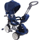 Triciclo Passeggino Seggiolino Reversibile 6in1 Happy Kids Blu-2