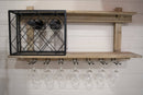 Mensola con Portabicchieri e Portabottiglie 99x22x49 cm Uri in Legno-4