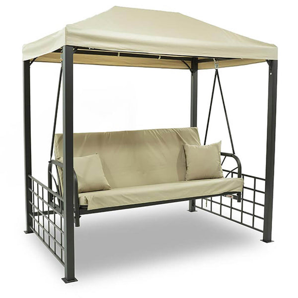 Dondolo Letto 3 Posti con Copertura a Gazebo Beige prezzo