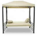 Dondolo Letto 3 Posti con Copertura a Gazebo Beige-4