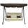 Dondolo Letto 3 Posti 202x115x170 cm in Acciaio e Poliestere Andromeda Marrone e Ecrù