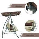 Dondolo Letto 3 Posti 202x115x170 cm in Acciaio e Poliestere Andromeda Marrone e Ecrù-5