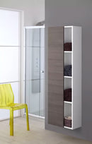 Mobile da Bagno Pensile Sospeso 50x26x160 cm Rovere Scuro-1