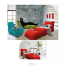 Poltrona Pouf Chaise Longue con Poggiapiedi in Poliestere Arancio Avalli-3