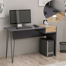 Scrivania 121x45x76 cm con porte usb Candy antracite noce-1