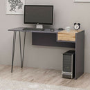Scrivania 121x45x76 cm con porte usb Candy antracite noce-3