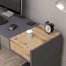 Scrivania 121x45x76 cm con porte usb Candy antracite noce-4